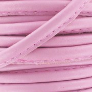 Cordon cuir surpiqué 4 mm Antique Rose x1 m