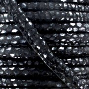 Cordon cuir surpiqué 4 mm Imitation Léopard Noir x1 m|raw }}