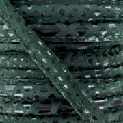 Cordon cuir surpiqué 4 mm Imitation Léopard Vert Sapin x1 m