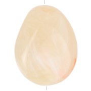 Perle plate irrégulière en résine translucide 25x20 mm - Beige - Rosé marbré x1