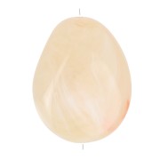 Perle plate irrégulière en résine translucide 22x17 mm - Beige - Rosé marbré x1