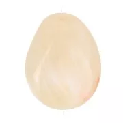 Perle plate irrégulière en résine translucide 22x17 mm - Beige - Rosé marbré x1