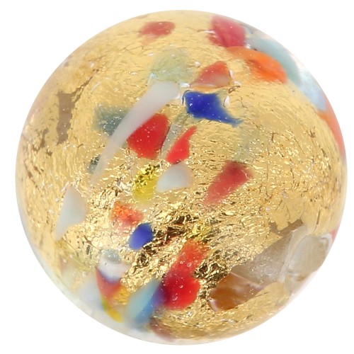 Ronde Murano 8 mm Arlequin et feuille d'or x1