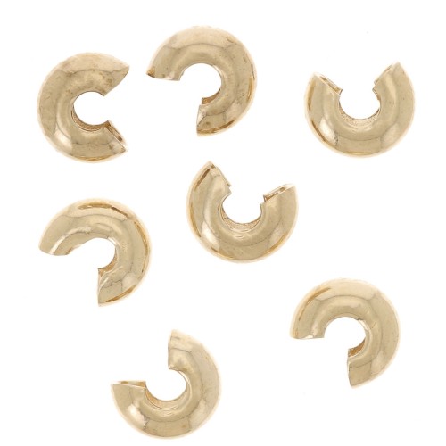 Caches perles à écraser 4 mm doré x50