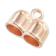 Embout double pour cordon 10 mm doré rose|raw }}