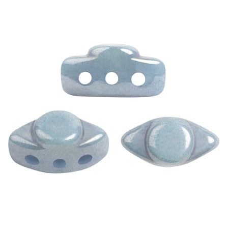 Perles en verre Volos® par Puca® 4x8 mm - Opaque Blue Ceramic Look x10g