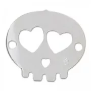 Intercalaire 2 trous tête de mort 15 mm en Argent 925