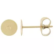 Clous d'oreilles disque 6 mm en Acier inoxydable 303L Doré x20