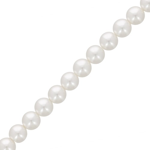 Perles nacrées Aurora 5810 6 mm - Crystal White Pearl x29cm
