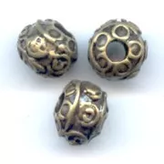 Perles métal 8 mm bronze x5
