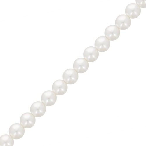 Perles nacrées Aurora 5810 5 mm - Crystal White Pearl x49cm