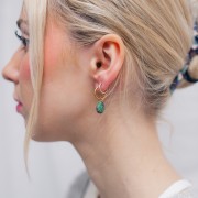 Créoles ouvertes avec petite boule - 12 mm - Acier inoxydable 304L Doré x2