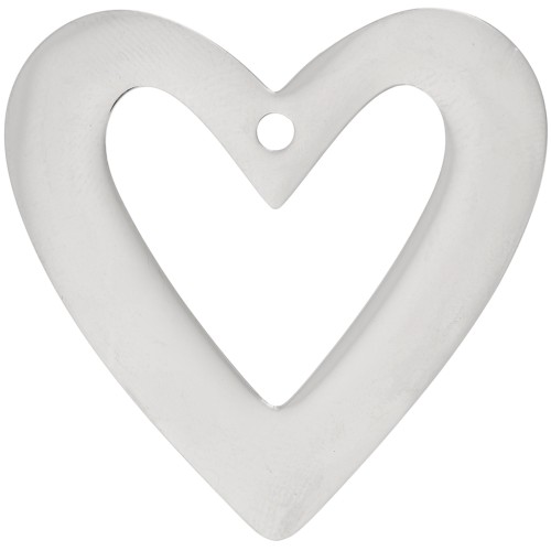 Pendentifs coeur évidé 37x38 mm - Acier inoxydable 316L x2