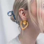 Pendentifs coeur évidé 37x38 mm - Acier inoxydable 316L x2