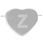 Perle lettre alphabet forme coeur 6x7 mm - Z - Acier inoxydable 316L x1