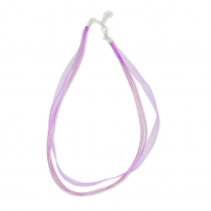 Tour de cou multi-cordons Coton/Organza Light Purple