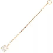 Pendentif chainette 43x4 mm avec oxyde de Zirconium - Plaqué Or 3 microns x1