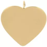 Pendentifs coeur 19.5x19 mm - Acier inoxydable 316L Doré x2