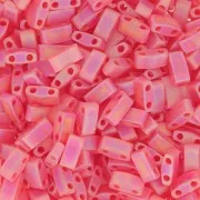 Miyuki Half Tila Beads 5x2.3x1.9mm HTL-140FR - Transparent Red Orange AB Mat x10g