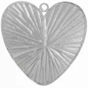 Pendentif coeur martelé 22 mm - Acier inoxydable 304L x1
