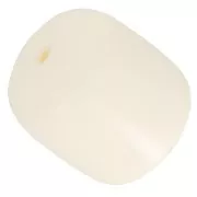 Perles tubes 12x11 mm en résine opaque - Ecru x6