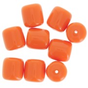 Perles tubes 12x11 mm en résine opaque - Orange corail x6