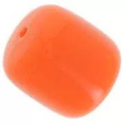Perles tubes 12x11 mm en résine opaque - Orange corail x6