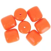 Perles tubes 16x14 mm en résine opaque - Orange corail x4