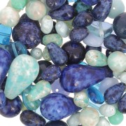Assortiment de perles de bohème - Mix Blue x50g|raw }}