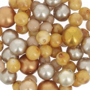 Assortiment de perles de bohème - Marron - Golden x50g