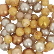 Assortiment de perles de bohème - Marron - Golden x50g