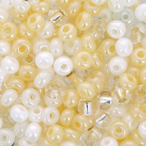Preciosa Perles rocailles 6/0 4 mm - Mix White - Cream x20g