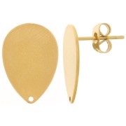 Clous d'oreilles gouttes 17.5x12 mm avec trou - Acier inoxydable 304 Doré x2|raw }}