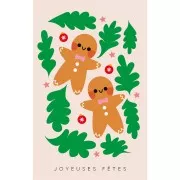 Noël - Cartes à bijoux - cartes de remerciements - Joyeuses Fêtes motif Pain d'épice x10 Cartes à bijoux - cartes de remerciements - Joyeuses Fêtes motif Pain d'épice x10