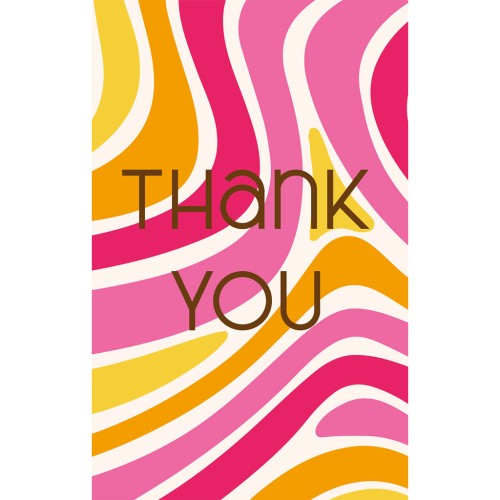 Cartes à bijoux - cartes de remerciements - Thank You - Multi rose - Jaune x10
