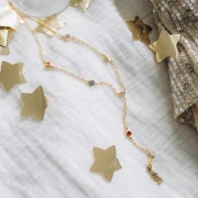 Intercalaire pierre de naissance 6 mm CZ - Juillet - Acier inox 304L Doré - Rubis