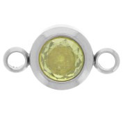 Intercalaire pierre de naissance 6 mm CZ - Août - Acier inox 304L - Peridot|raw }}