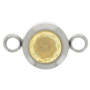 Intercalaire pierre de naissance 6 mm CZ - Novembre - Acier inox 304L - Topaz|raw }}