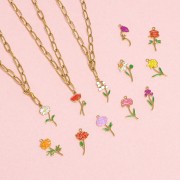 Pendentif Fleur de naissance 22x8 mm - Mai - Muguet - Acier inox 304L Doré x1