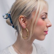 Créoles torsadées 50 mm - Acier inoxydable 304L Doré x2