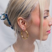 Créoles torsadées 40 mm - Acier inoxydable 304L Doré x2