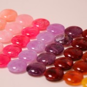 Perles plates rondes acrylique 22 mm Noir Marbré x6