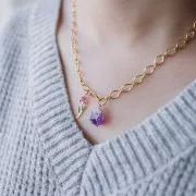 Pendentif Fleur de naissance 22x9.5 mm - Octobre - Souci - Acier inox 316L Doré