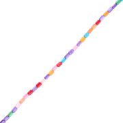 Perles tubes en nacre teintée 3.5x4.8 mm - Multicolore x38cm