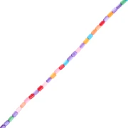 Perles tubes en nacre teintée 3.5x4.8 mm - Multicolore x38cm