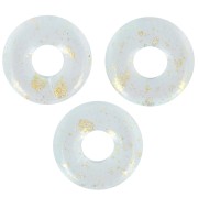 Perles rondelles 10 mm en résine transparente - Aquamarine - Doré x10