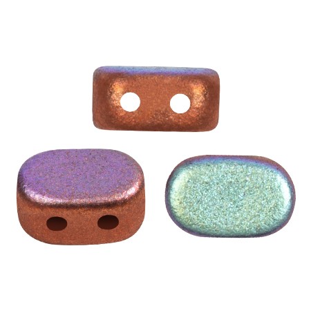 Perles en verre Lipsi® par Puca® 4x6 mm - Red Copper Mat AB x10g