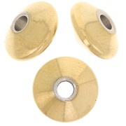 Perles toupie aplatie 8x4 mm - Acier inoxydable 304L Doré x10|raw }}