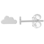 Clous d'oreilles nuage 4x7 mm - Argent 925 x2