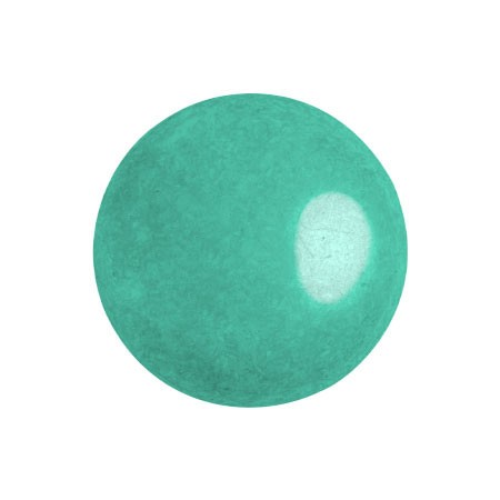 Cabochon rond en verre par Puca® 18 mm - Opaque Green Turquoise Luster x1